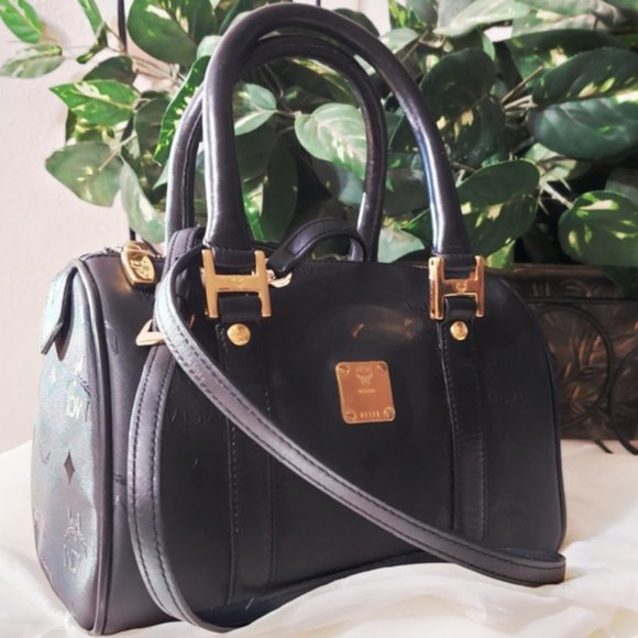 MCM Handbags - Authentic Vintage MCM Mini Two Way PVC Speedy Boston Doctor Crossbody Tote Bag